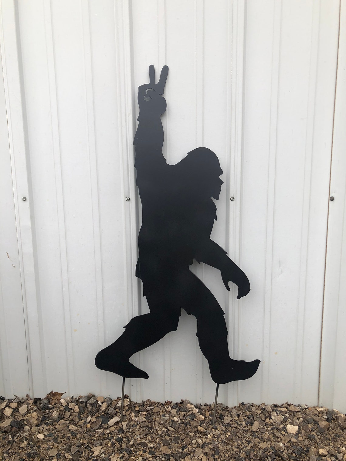 3 Foot Metal Bigfoot Garden Art Yard Stake Made Strong Etsy