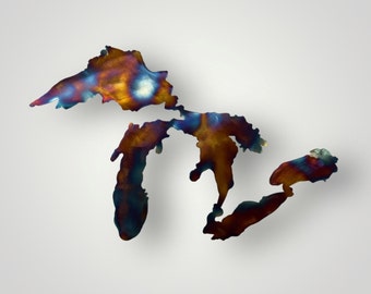 The Great Lakes Metal Wall Art-Great Lakes Metal Decor - Erie-Superior-Huron-Ontario-Made in the USA