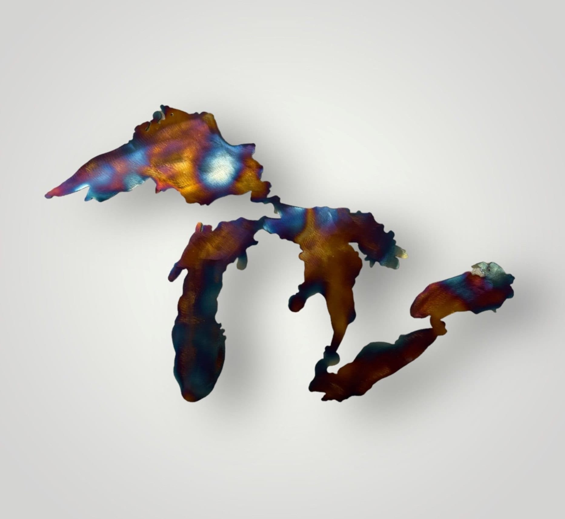 Sale!   47" Great Lakes Metal Wall Art-Great Lakes Metal Decor - Erie-Superior-Huron-Ontario-Made in the USA