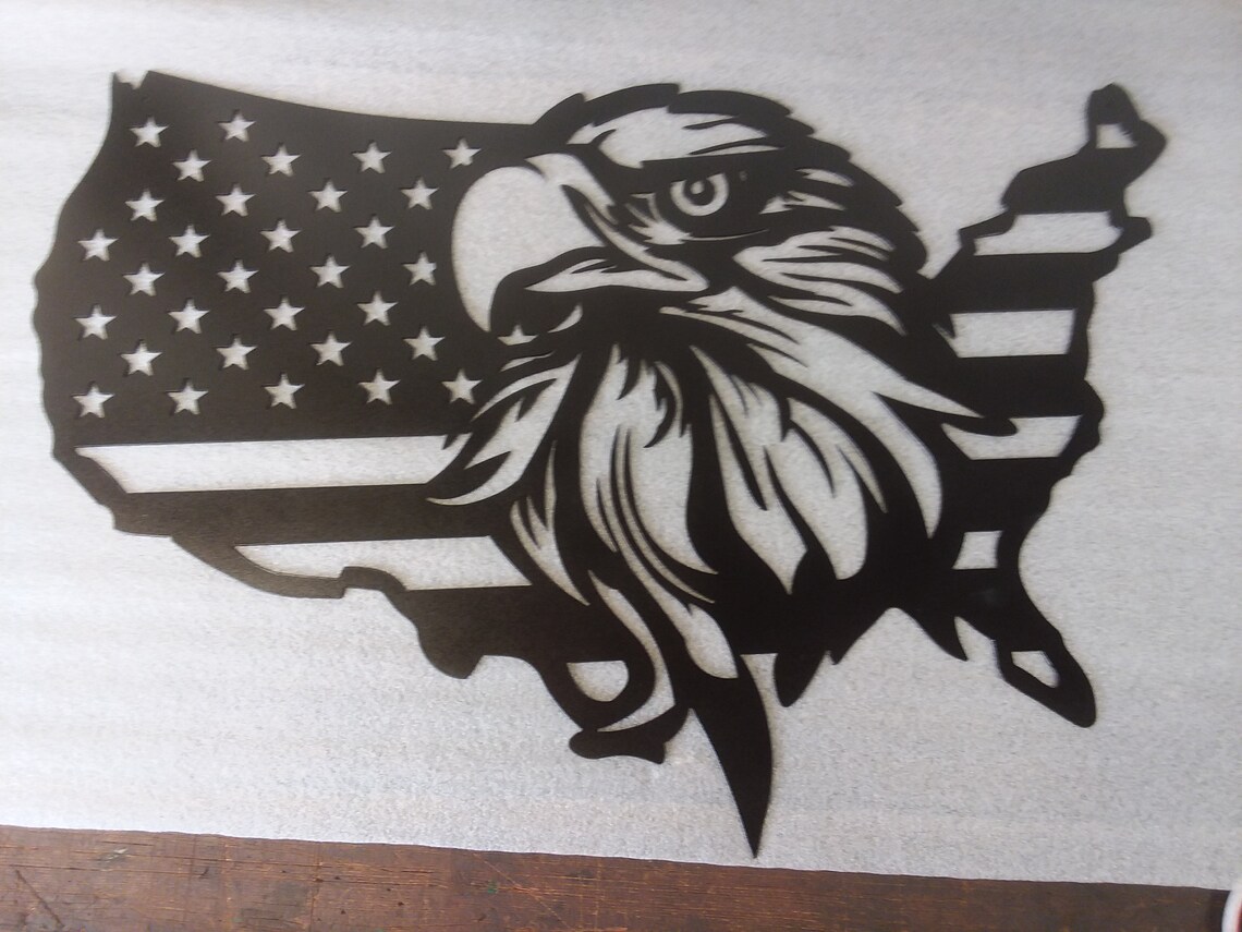 American Flag and Eagle Metal Art Wall Décor/sign Made in Etsy
