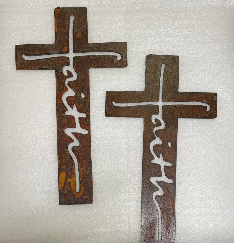 Faith Metal Cross Art/décor Etsy