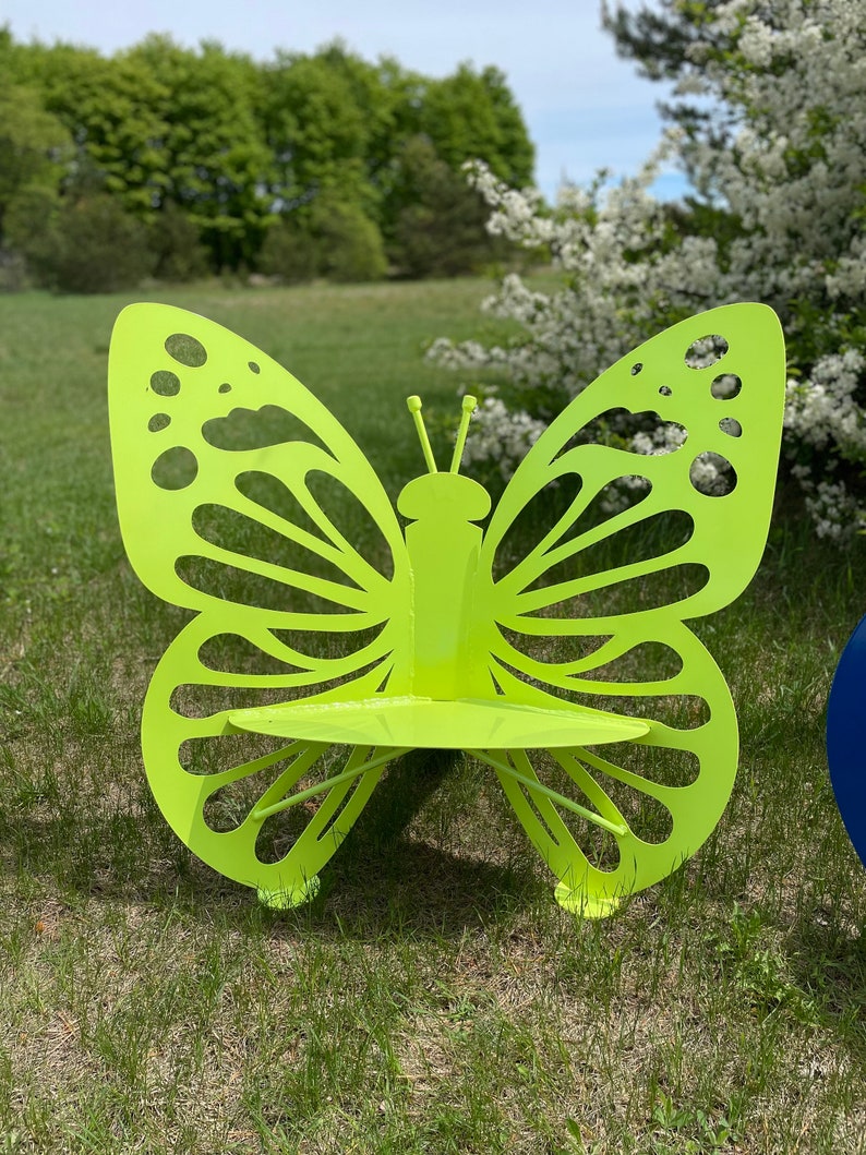 Metal Butterfly Bench/garden Chair Garden Furniture 2 Sizes Etsy