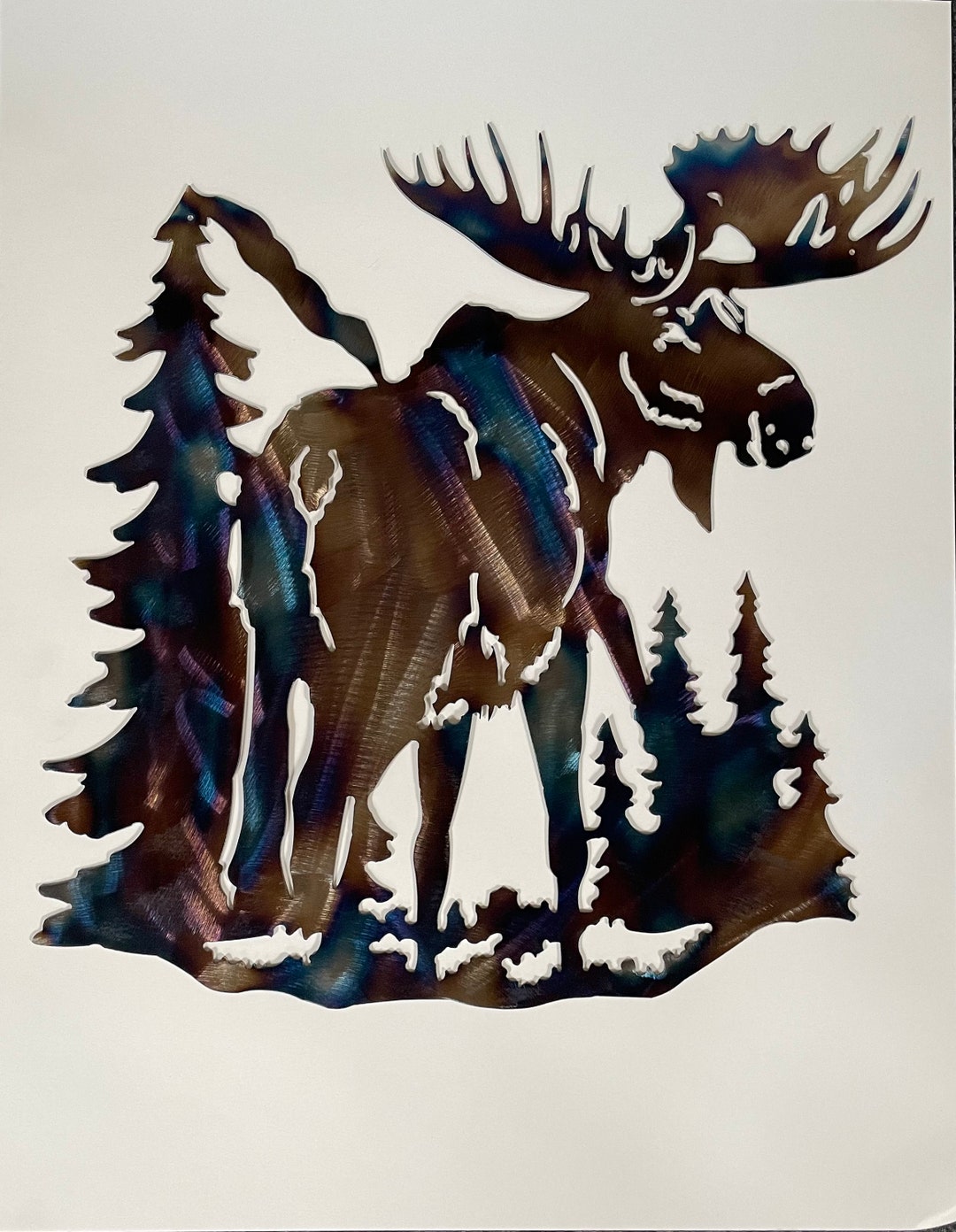 Metal Moose Wall Art Decor Two Finishes Made in the USA Etsy