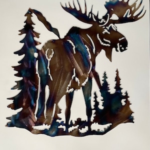 Metal Moose Wall Art Decor - Multiple finishes - Powder Coat - Paint - Made in the USA