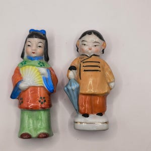 Vintage Japan Porcelain Figures Young Woman Older Woman