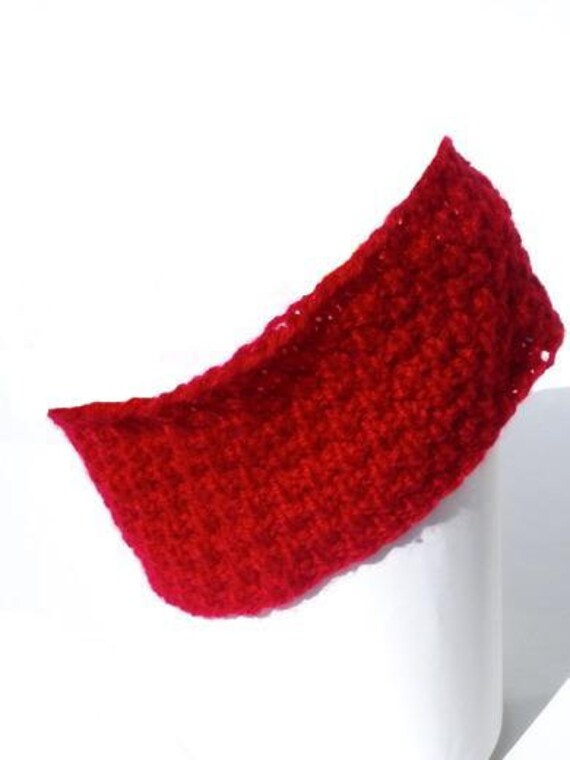 Handcrafted Red Knit Headband Handmade Knit Headband. Crimson Red Knit Headband. Boho Knit  main image 3