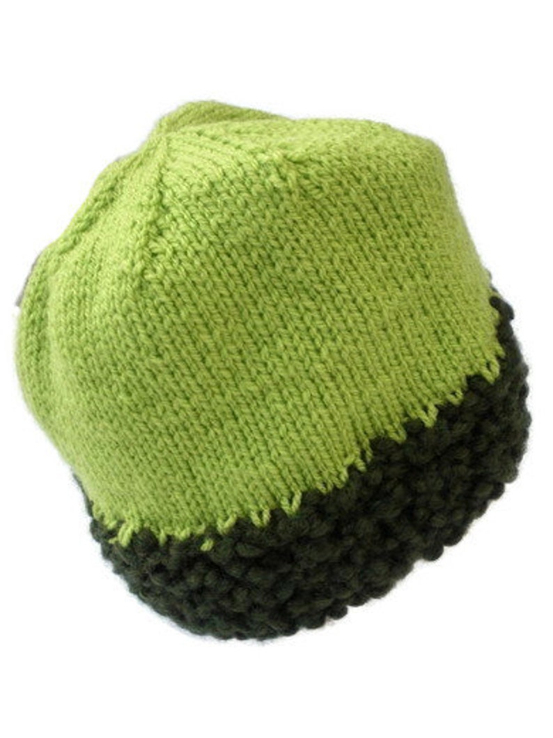 Green knitted hat. Handcrafted beanie, knitted men's cap, handmade beanie, handknitted skater beanie, ladies hat, unisex, knitwear hipster image 1