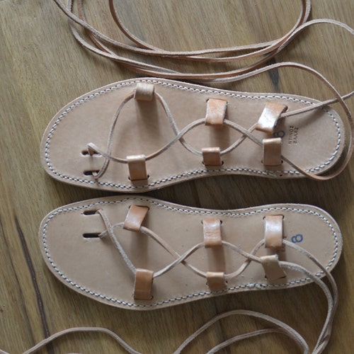 Authentic Handmade Greek Leather Sandals - Etsy