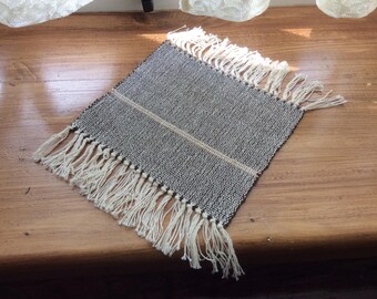 Set of 4 coaster, rustic style,  woven on a loom.