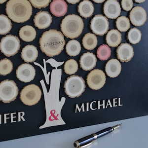 Custom 3D Wedding Guest Book Alternative Tree wood slices Rustic wedding Rustic guest book Unique guestbook wooden Tree of life Wedding gift