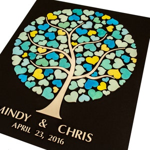 Custom 3D Wedding Guest Book Alternative Tree wood hearts Rustic wedding Rustic guest book Unique guestbook wooden Tree of life Wedding gift