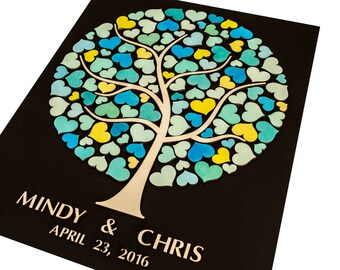 Custom 3D Wedding Guest Book Alternative Tree wood hearts Rustic wedding Rustic guest book Unique guestbook wooden Tree of life Wedding gift