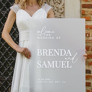 Wedding Welcome Sign - Acrylic Wedding Welcome Sign - Welcome to the Wedding - Modern Wedding Sign Decor - Elegant Wedding Reception Signage