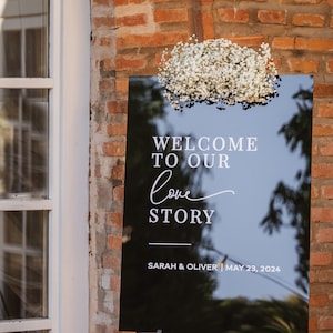 Black Wedding Sign - Modern Acrylic Wedding Sign - Minimalist Wedding Sign - Luxury Wedding Reception Signage - Welcome to the Wedding