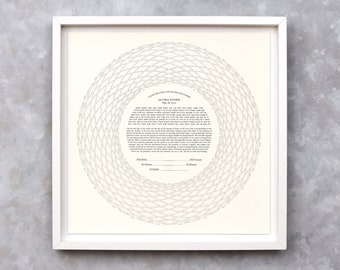 Modern Ketubah, Papercut Ketubah, Custom Minimalist Ketubah, Egalitarian Interfaith Reform Ketubah, Wedding Vows Wall Art, Wedding Gift