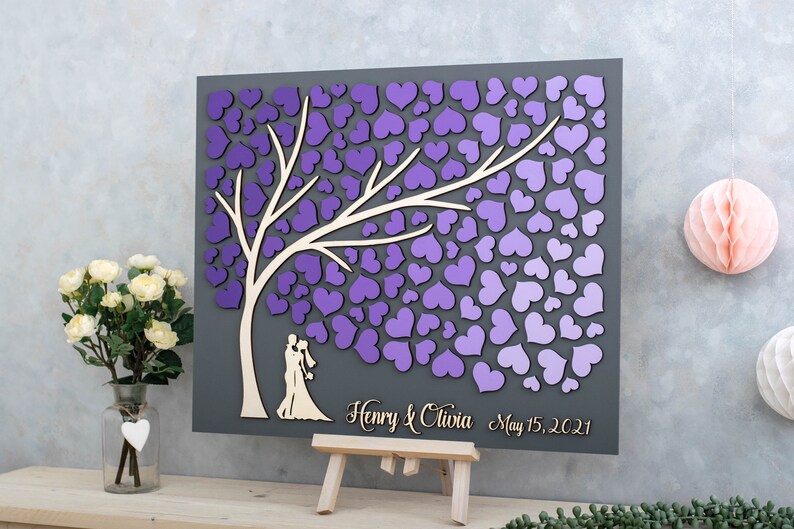 Custom Guest Book 3D Guest Book Bride and Groom Guest Book Etsy