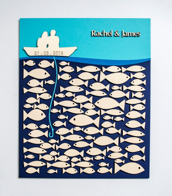 3d Wedding Guest Book Alternative Fish Ocean Fishing Etsy