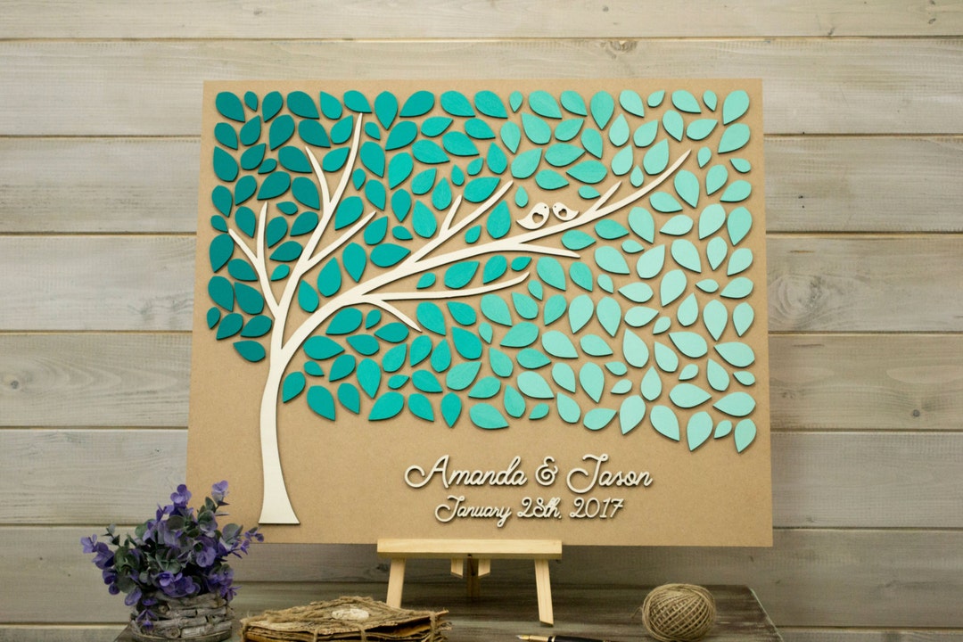 Custom Guest Book, 3D Guest Book, Rustic Guestbook, Unique Guest Book