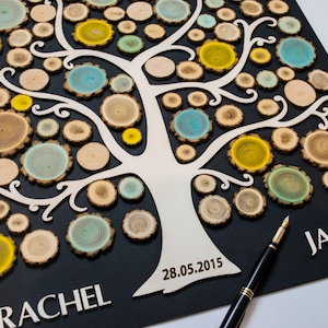 Wedding Guest Book Alternative Tree Wood 3D Modern Tree - Rustic wedding Rustic guest book Unique guestbook wooden Tree of life Wedding gift