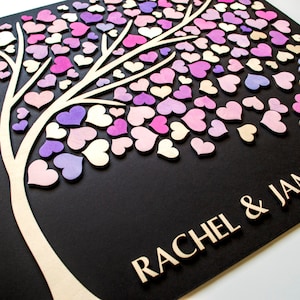 Custom 3D Wedding guest book alternative tree wood hearts Rustic wedding Rustic guest book Unique guestbook wooden Tree of life Wedding gift