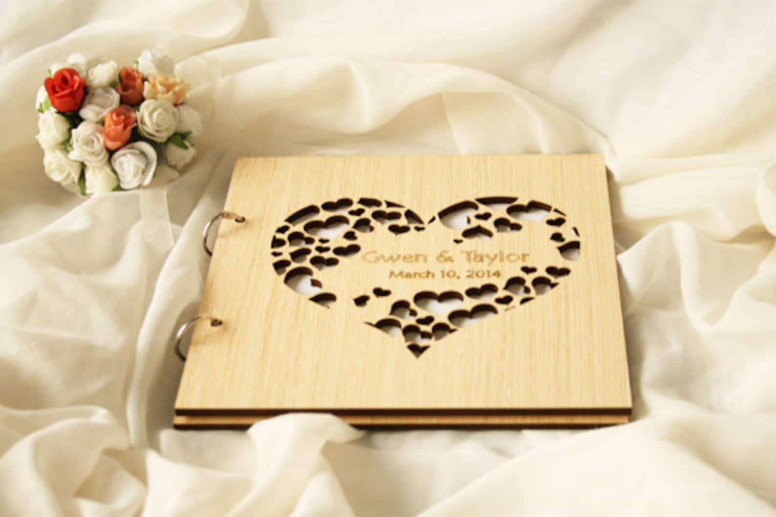 Custom Wedding Guest Book Wood Guestbook Rustic Bridal | Etsy