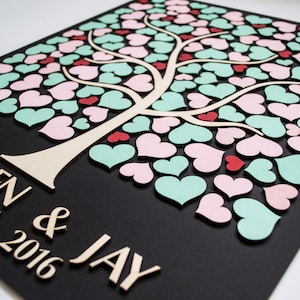 Custom 3D Wedding Guest Book Alternative Tree wood hearts Rustic wedding Rustic guest book Unique guestbook wooden Tree of life Wedding gift