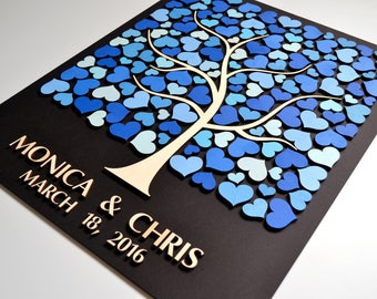Custom 3D Wedding Guest Book Alternative Tree wood hearts Rustic wedding Rustic guest book Unique guestbook wooden Tree of life Wedding gift