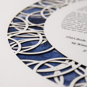 Moderne Ketubah, Papierschnitt Ketubah, Benutzerdefinierte Ketubah, Interfaith Ketubah, Minimalistische Ketubah, Ketubah Aquarell, Heiratsurkunde