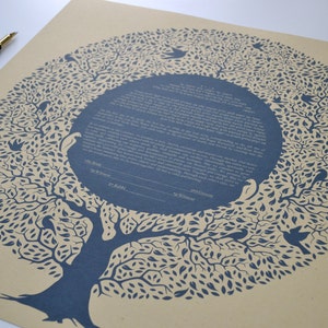 Benutzerdefinierte Ketubah, Baum Ketubah, Giclée-Druck, Heiratsurkunde, Moderne Ketubah, Hochzeitsgelübde, Ketubah Interfaith, Fine Art Ketubah