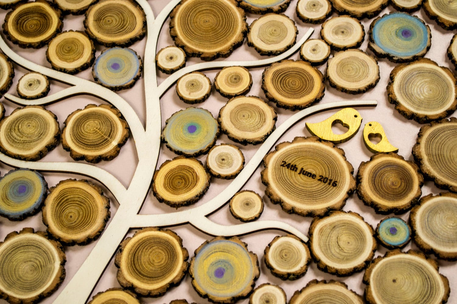 Handmade Wood Slice Guestbook