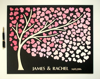 3D Wedding guest book alternative tree wood Custom unique guest book hearts Rustic wedding Rustic guest book wooden tree Tree of life Gift