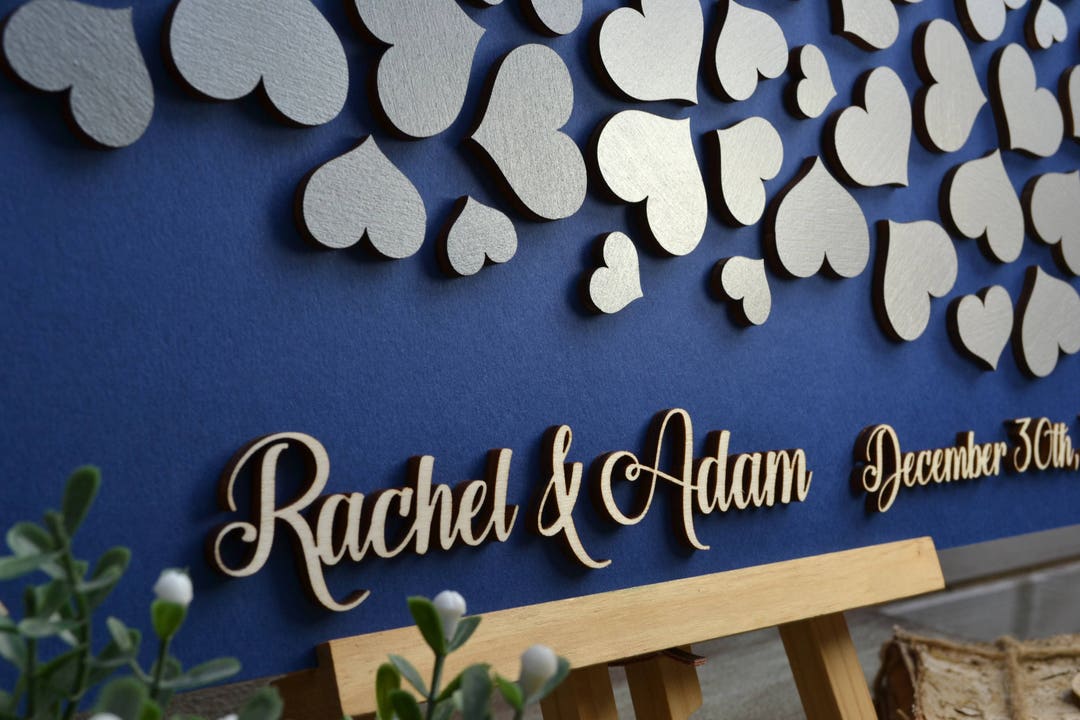 Custom Guest Book, Modern Guest Book, 3D Guest Book, Silver Guestbook