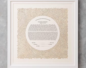 Papercut Ketubah, Custom Ketubah, Modern Ketubah, Reform Egalitarian Interfaith Ketubah, Minimalist Ketubah, Wedding Vows, Unique Ketubah