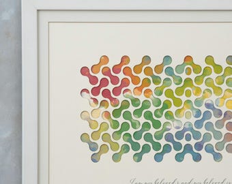Papercut ketubah, aangepaste ketubah, moderne hervorming egalitaire interreligieuze ketubah, joodse bruiloft ketubah, Fine Art huwelijksakte