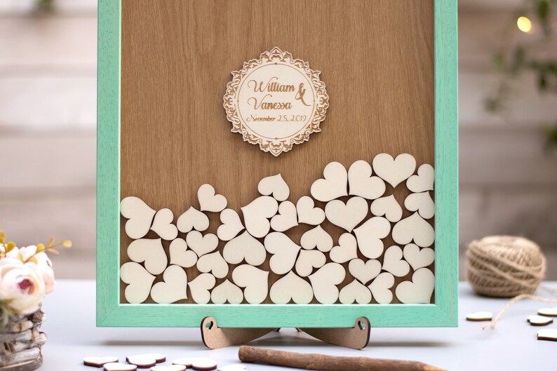 Wedding drop box Custom guestbook Wedding guest book frame Etsy