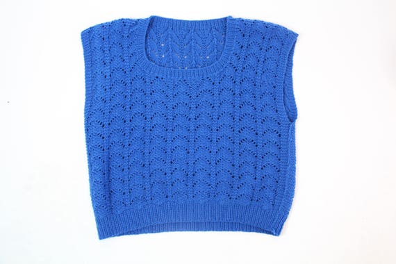 Vintage 1950s 60s Winter Sweater Jumper Cerulean … - image 2