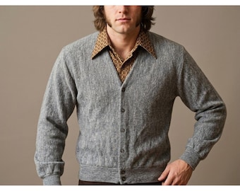 Gilet de golf vintage Pinnacle pour homme, taille XL, gris, en acrylique Orlon, fabriqué aux États-Unis.