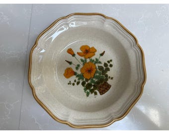 Mikasa Garden Club Petunias Suppenschüssel Vintage 1970s ausgebogt
