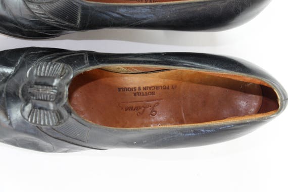 RARE 1900s Edwardian Leather Shoes French Tap Dan… - image 5