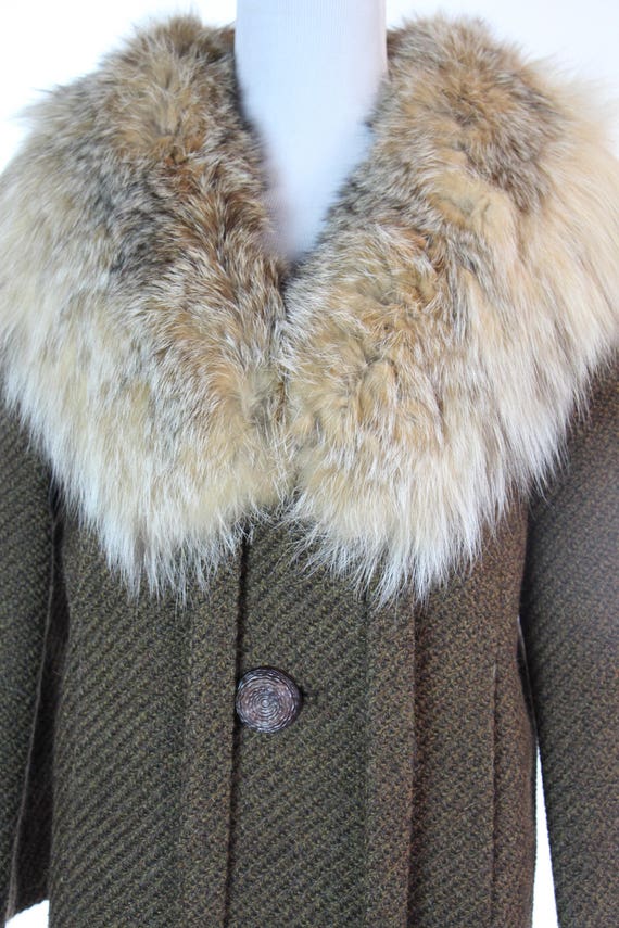 Vintage 1950s Coat with Fox Fur Collar Custom Mad… - image 4