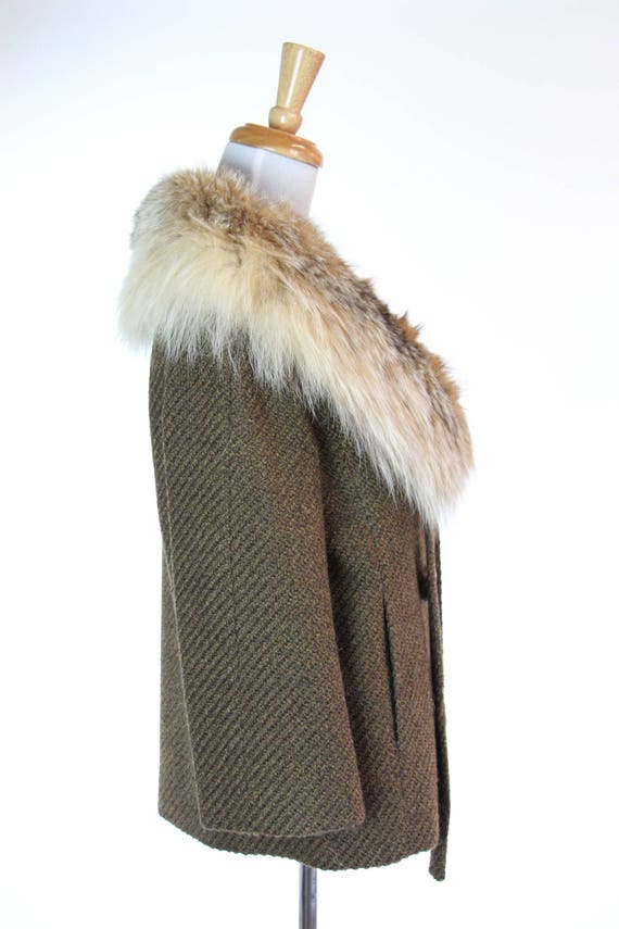 Vintage 1950s Coat with Fox Fur Collar Custom Mad… - image 5