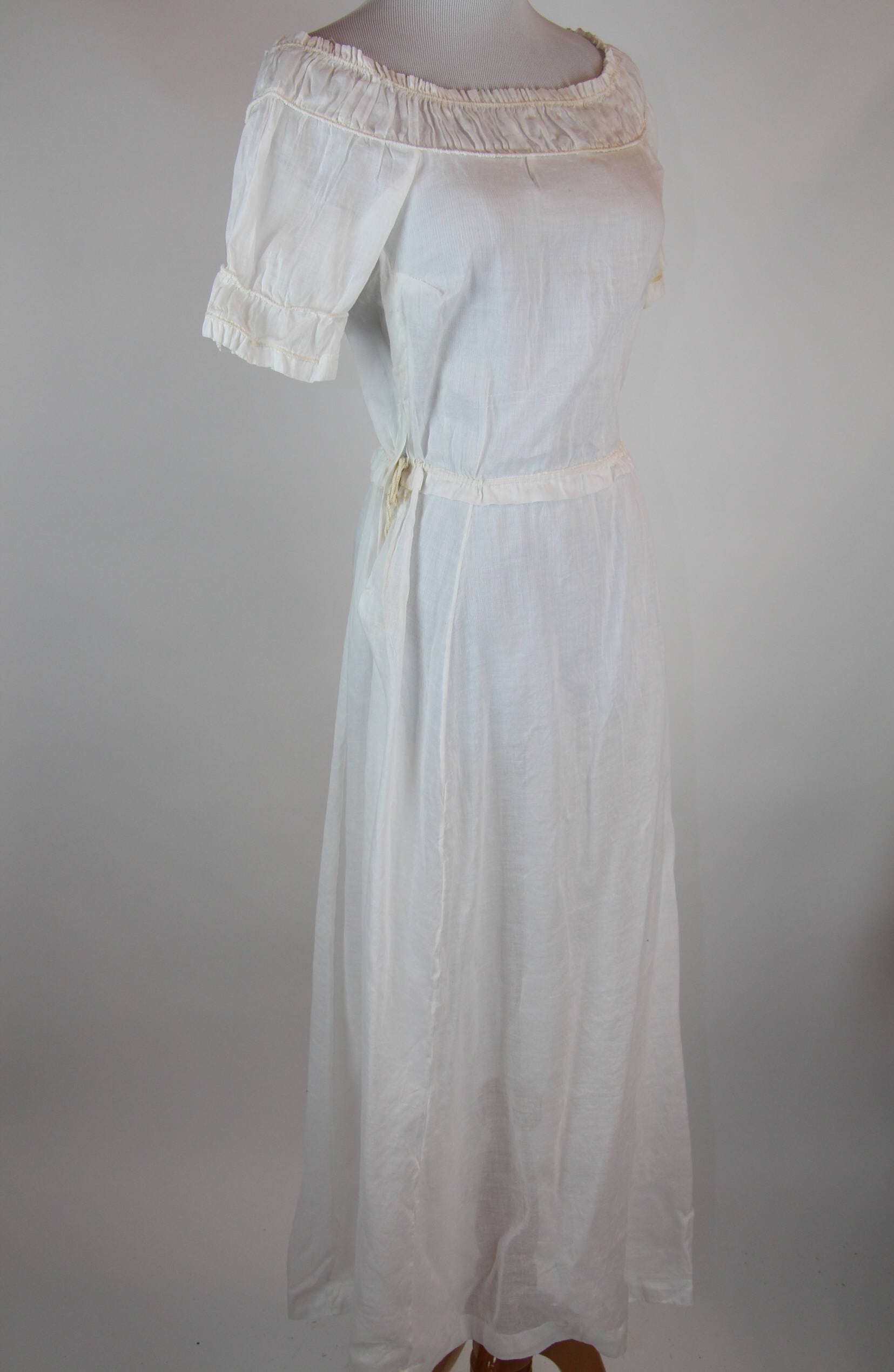 Vintage 1930s Maxi Cotton Lawn Day Dress With Gathered - Etsy