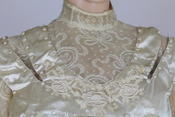 LAYAWAY Edwardian Wedding Dress Antique Gown Fren… - image 5