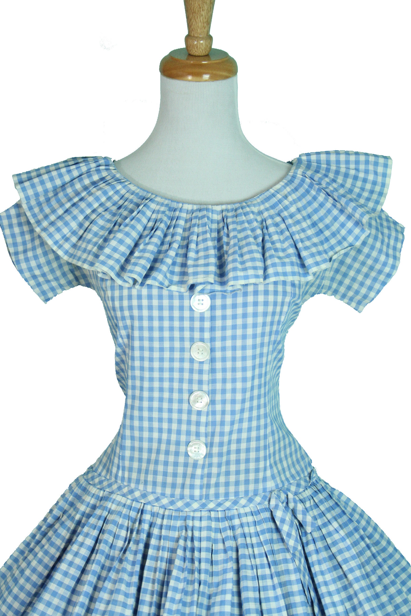 CUTE 1950s Vintage Summer Dress Checkered Baby Blue Cotton - Etsy