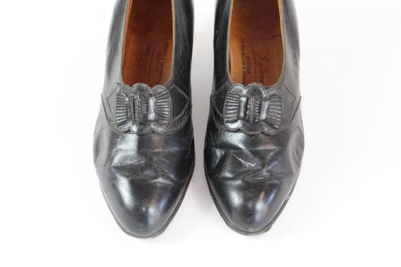 RARE 1900s Edwardian Leather Shoes French Tap Dan… - image 4