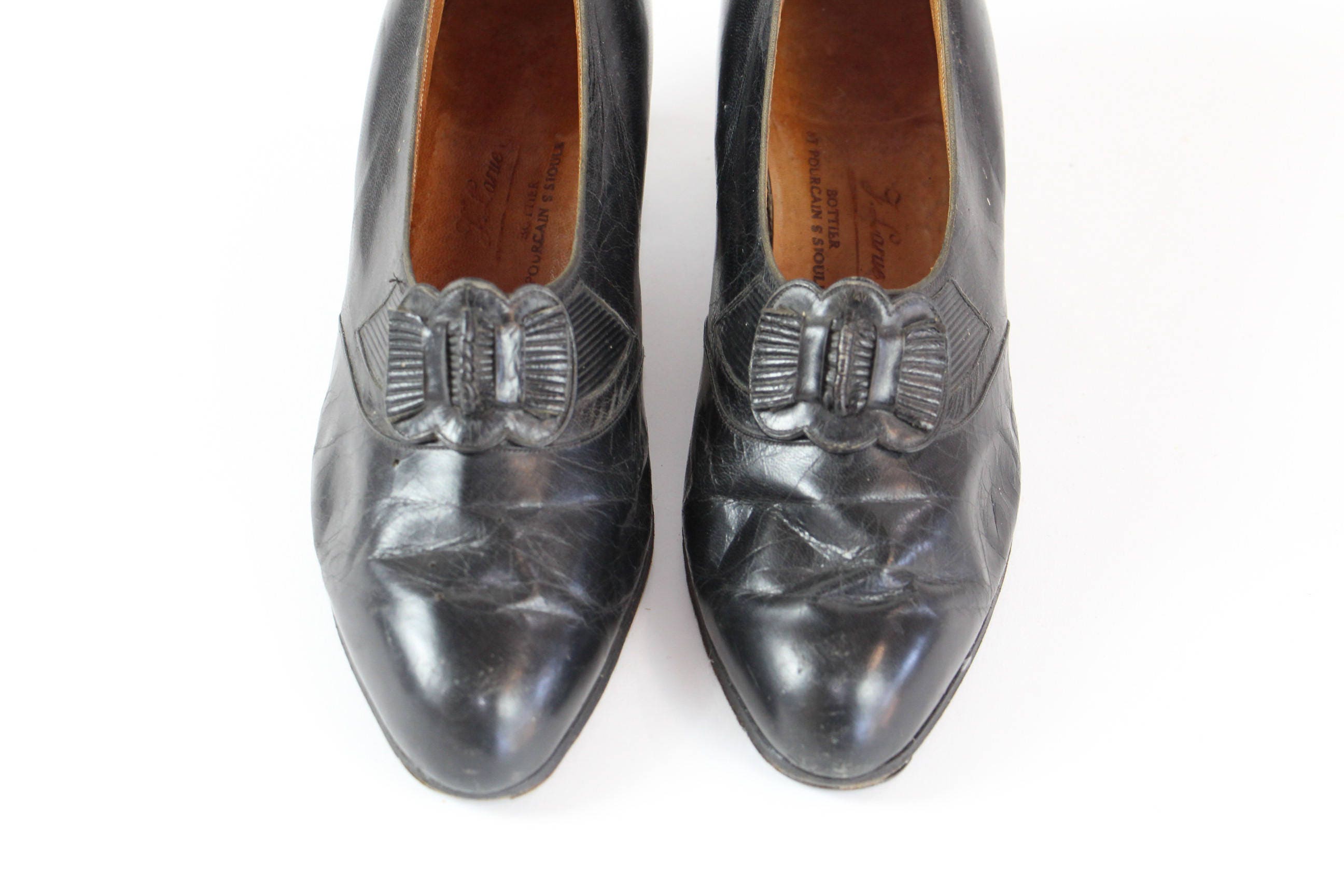 RARE 1900s Edwardian Leather Shoes French Tap Dance Leather - Etsy