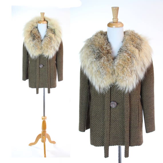 Vintage 1950s Coat with Fox Fur Collar Custom Mad… - image 1