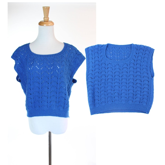 Vintage 1950s 60s Winter Sweater Jumper Cerulean … - image 1