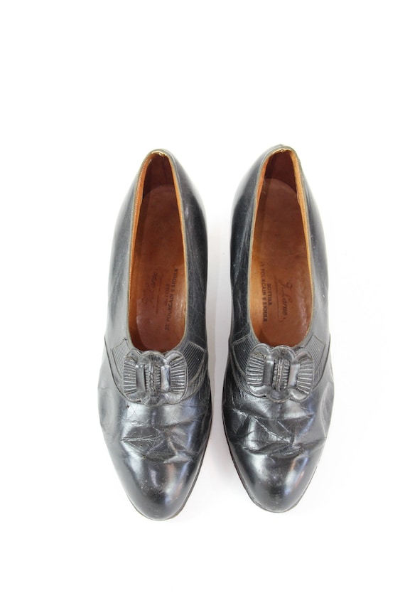 RARE 1900s Edwardian Leather Shoes French Tap Dan… - image 3