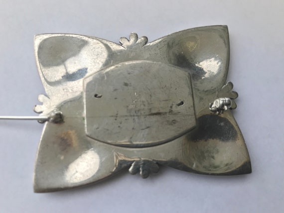 Vintage Art Deco 1930s Pin Brooch Sterling Silver… - image 4